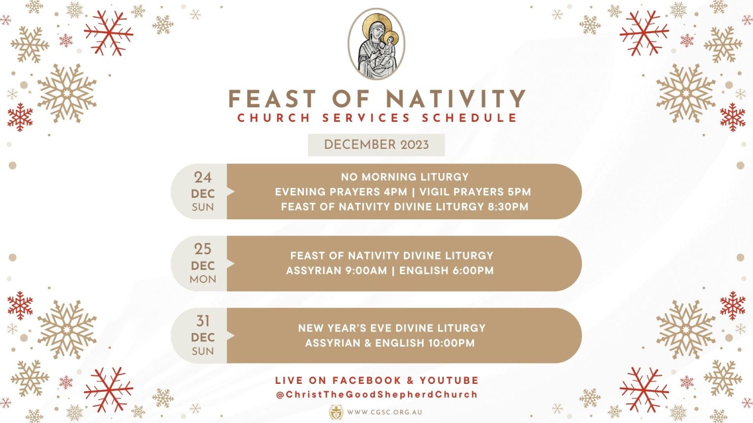 The Holy Feast of Nativity Christ The Good Shepherd Church