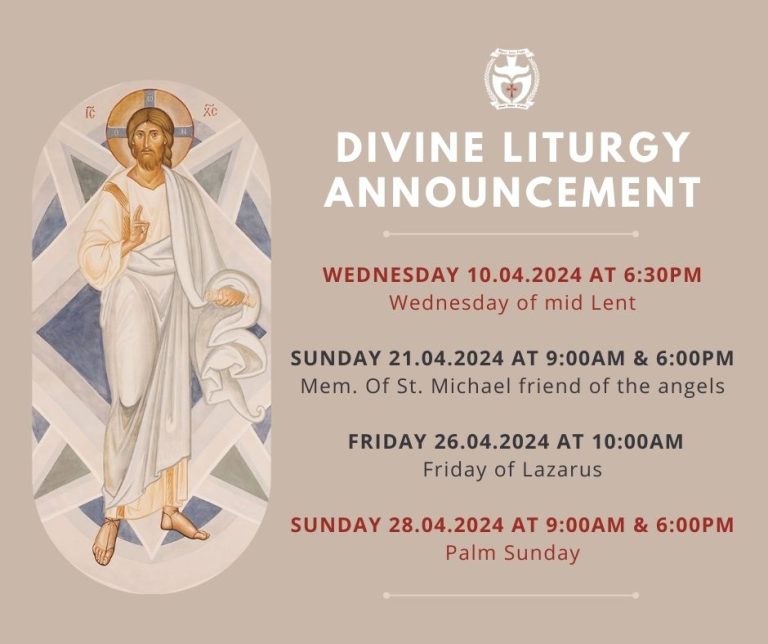 Read more about the article April Divine Liturgy Services